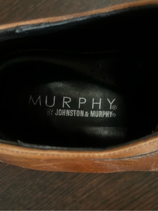 Johnston & Murphy Tan Leather Cap-Toe Derby Oxfords